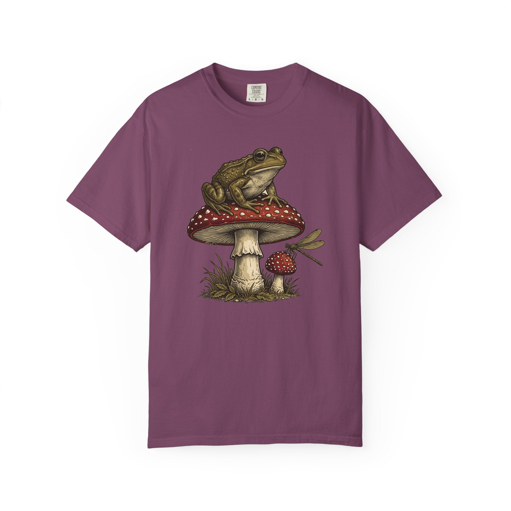 Cottagecore Frog On Mushroom T-Shirt