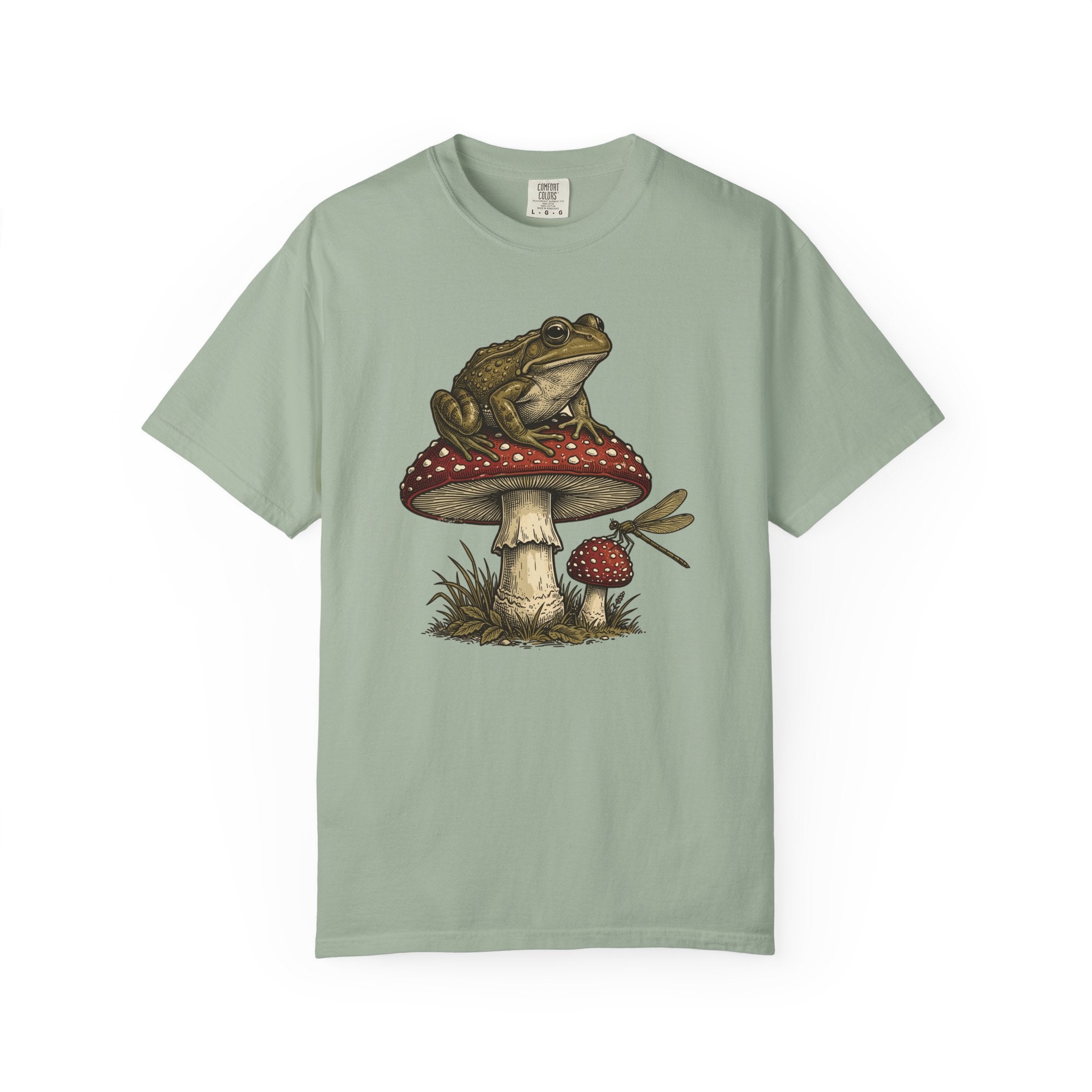 Cottagecore Frog On Mushroom T-Shirt