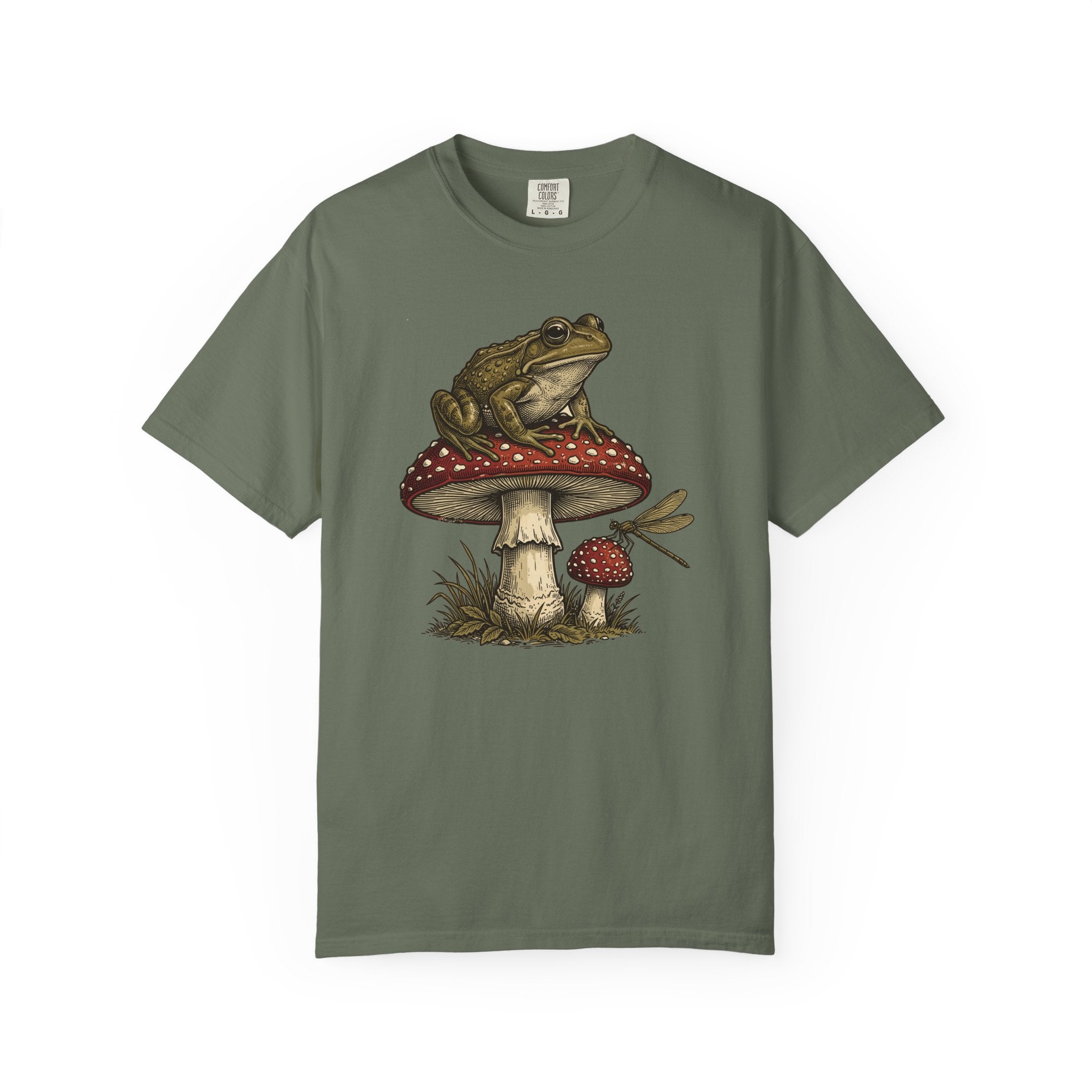 Cottagecore Frog On Mushroom T-Shirt