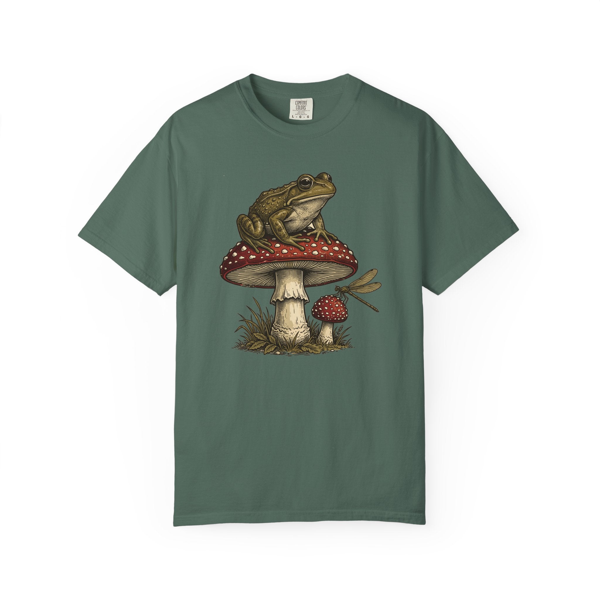 Cottagecore Frog On Mushroom T-Shirt