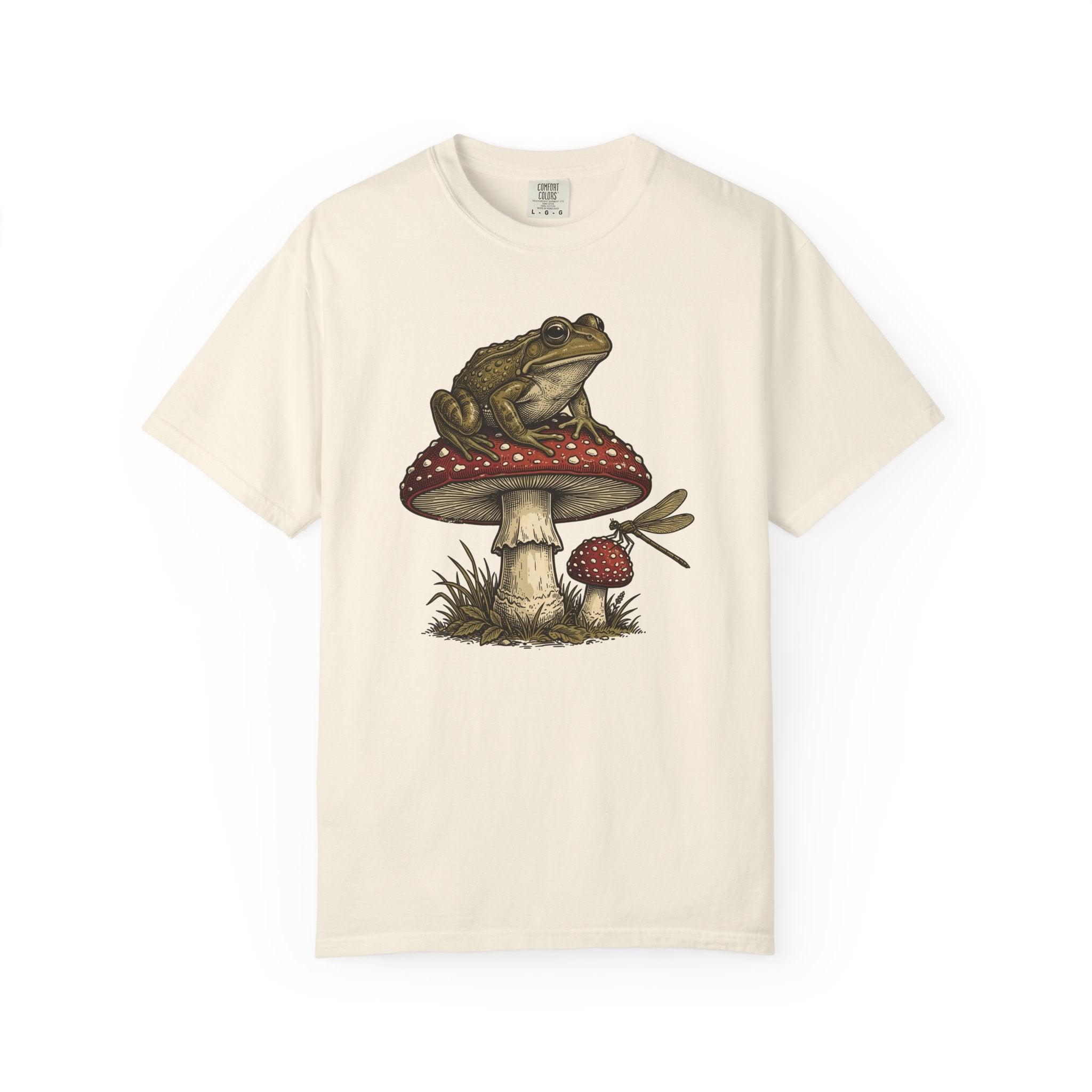 Cottagecore Frog On Mushroom T-Shirt