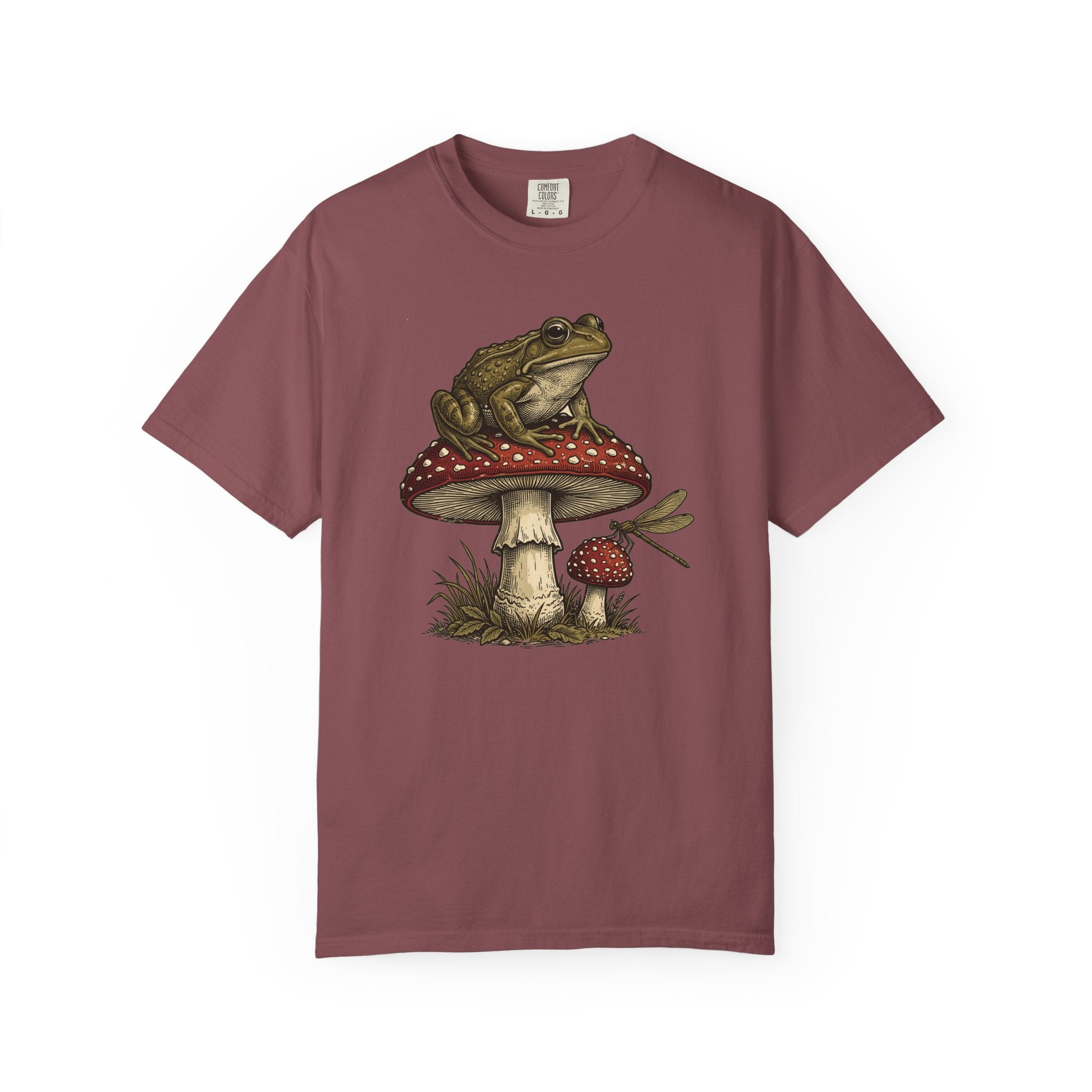 Cottagecore Frog On Mushroom T-Shirt