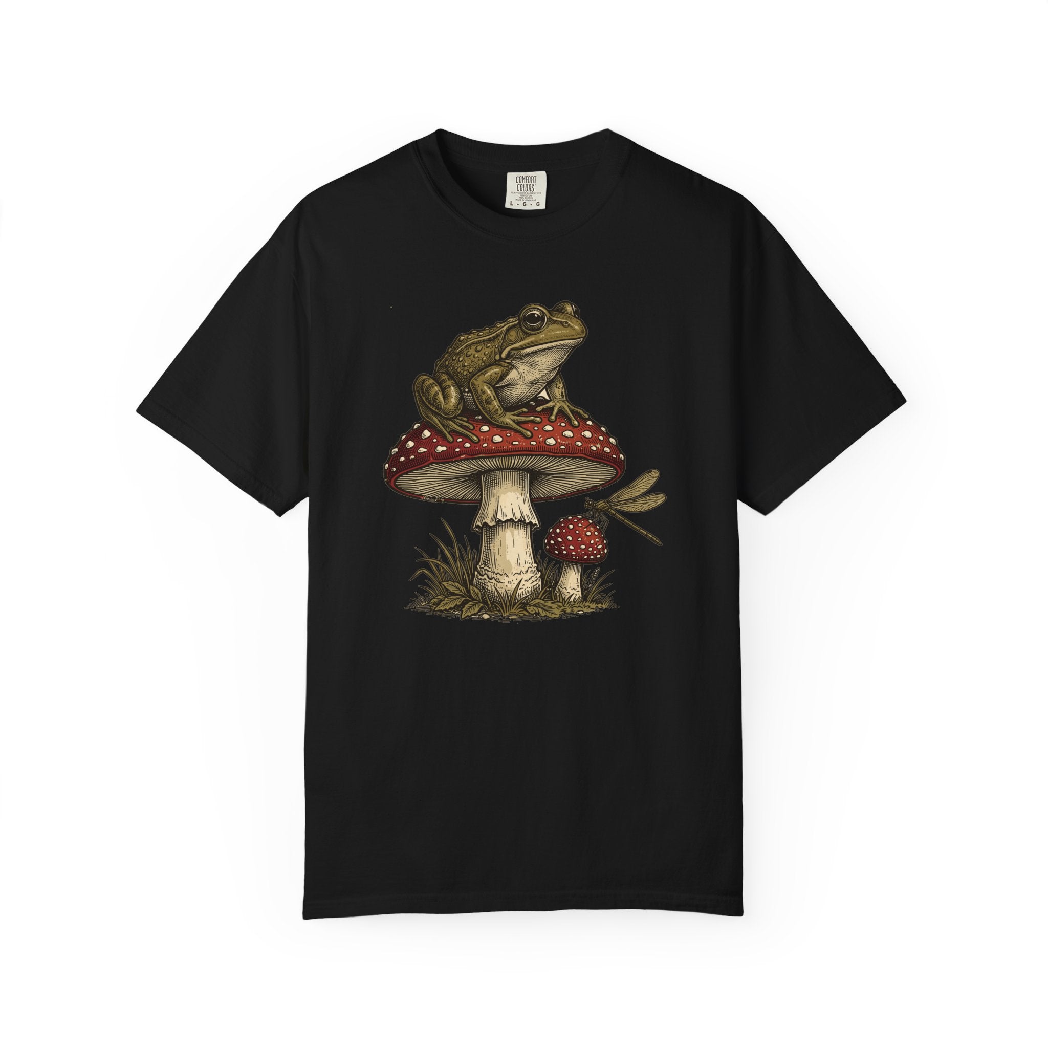 Cottagecore Frog On Mushroom T-Shirt